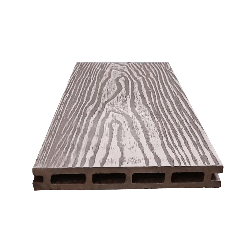 3D embossed plastic wood square hole flooring