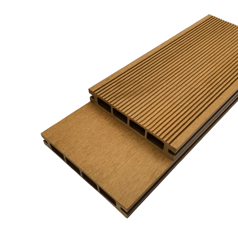 Striped plastic wood hollow core flooring