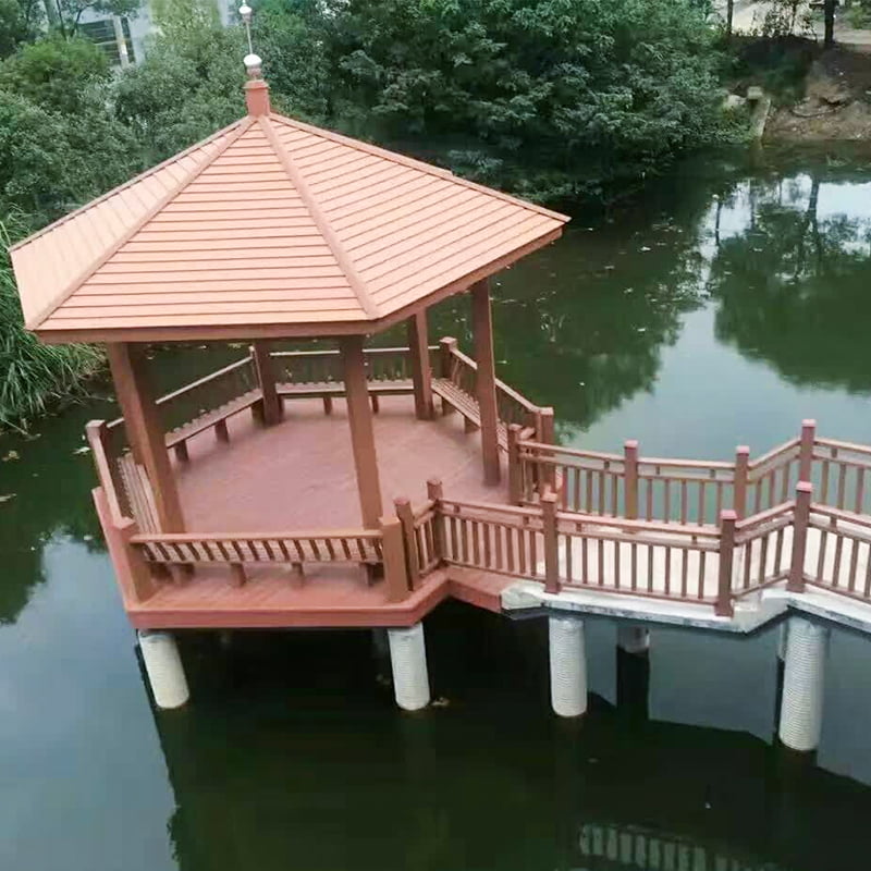 Plastic wood hexagonal pavilion