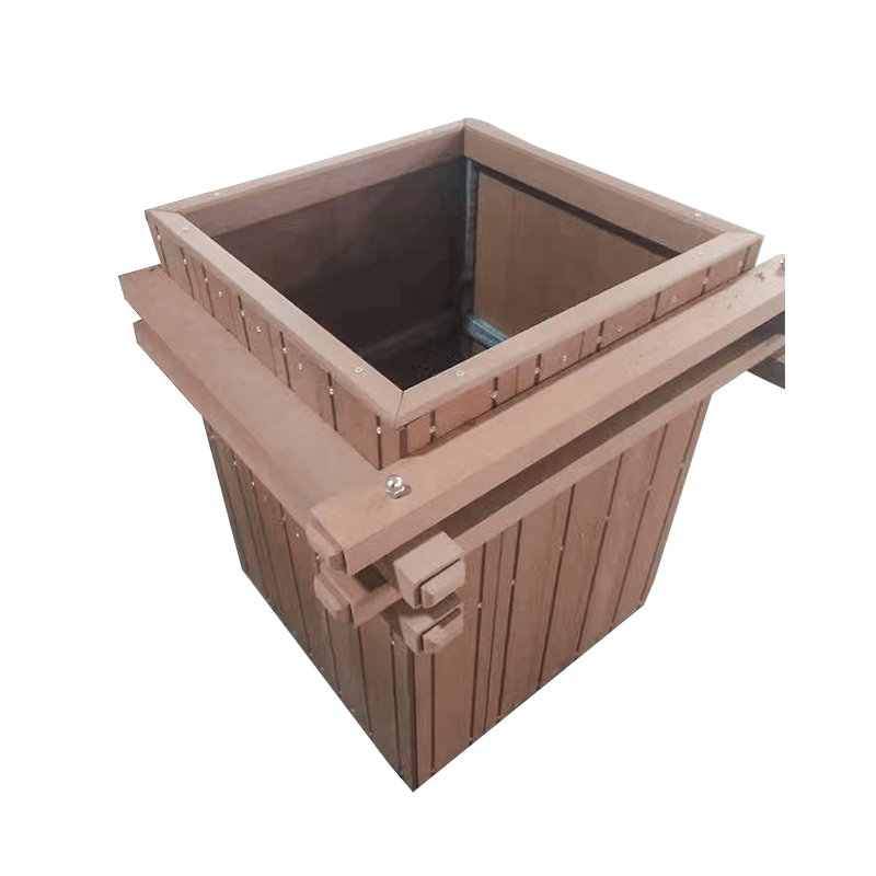 Steel frame plastic wood flower box